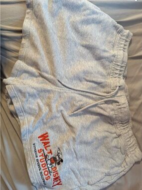 Disney Women's Light Gray Athletic Shorts with Walt Disney Studios Logo